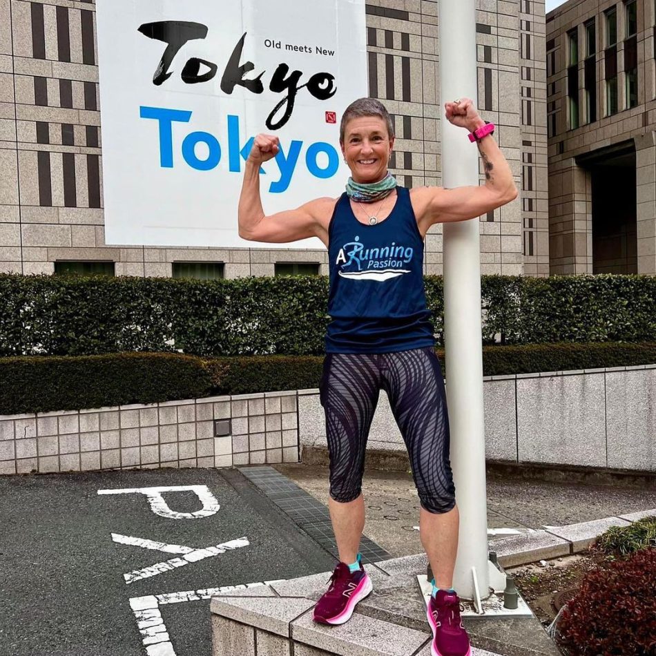 An ARP member flexing her muscles in Tokyo